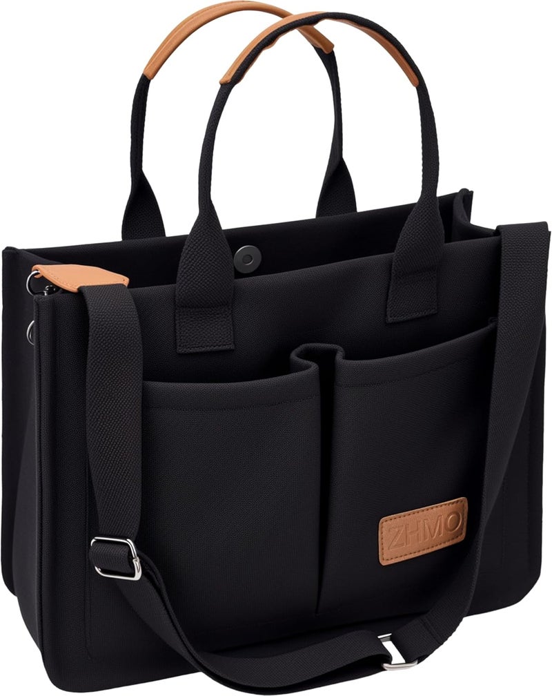 ZHMO Canvas Tote Bag for Women,Women's Bags Crossbody Bags Work Laptop Tote Bag Large Handbags Purse for Travel Nurse Teacher - Image 1